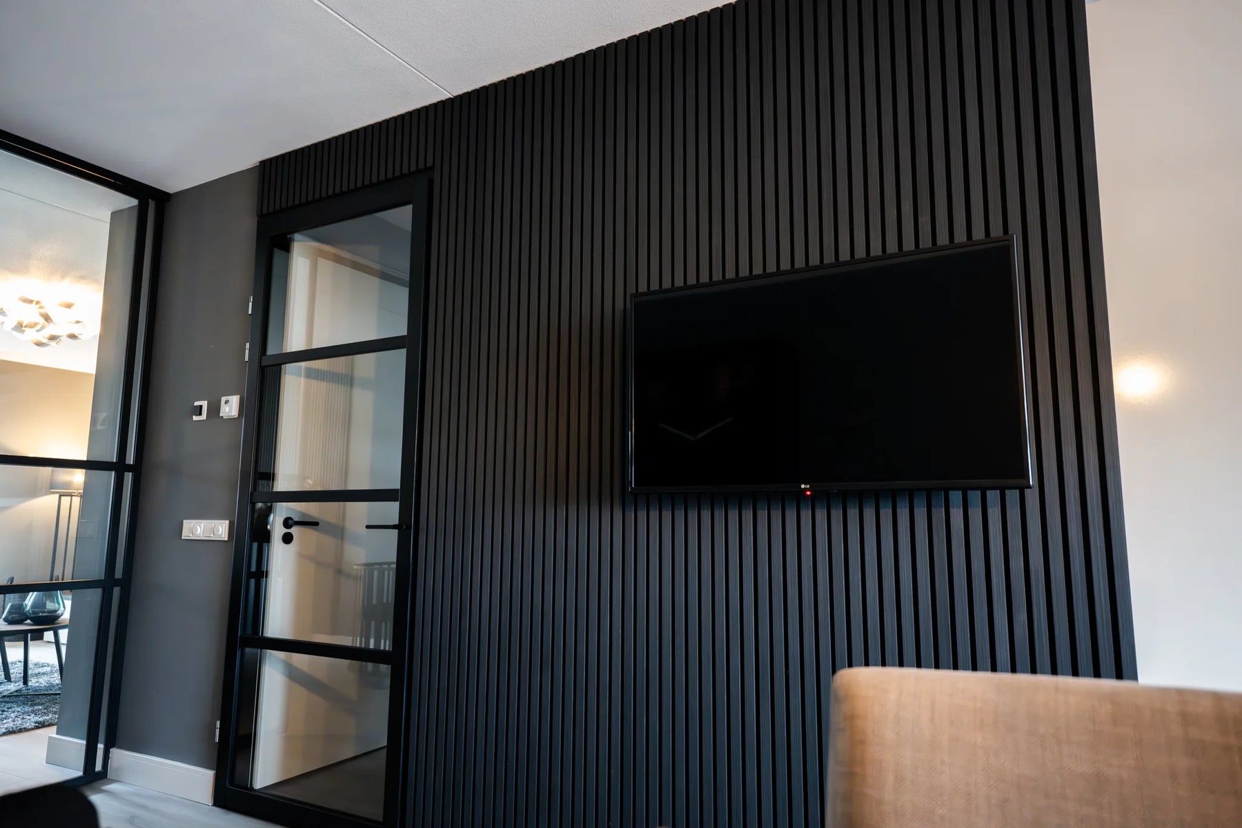 sternenwolke™ Akustikpaneele 1,485m² - 275cm x 54cm* set - 2 Stück 275cm x 27cm | Schwarz 905 | Wandverkleidung