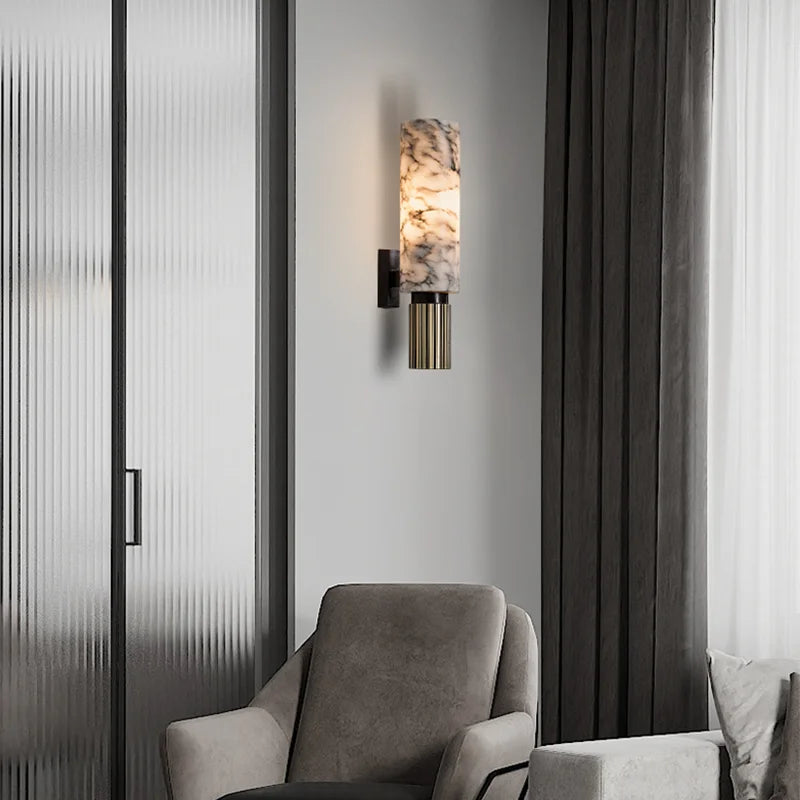 sternenwolke™ "Van der Valk" Wandleuchten Messing+Marmor