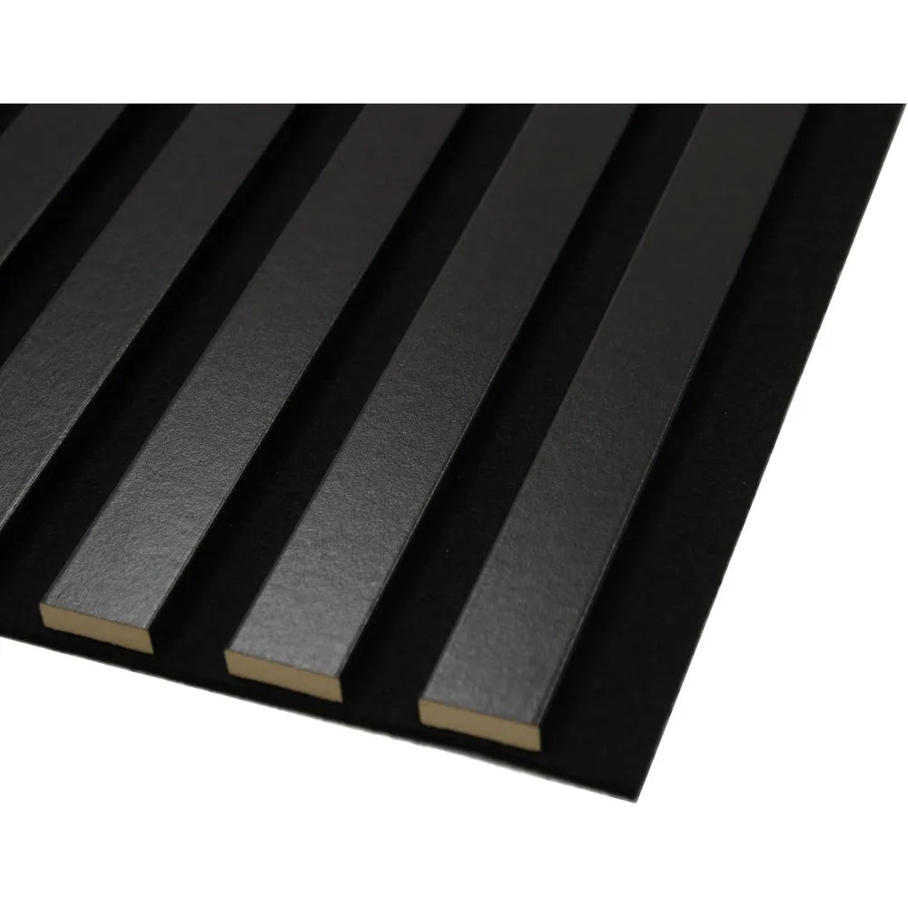 sternenwolke™ Akustikpaneele 1,485m² - 275cm x 54cm* set - 2 Stück 275cm x 27cm | Schwarz 905 | Wandverkleidung
