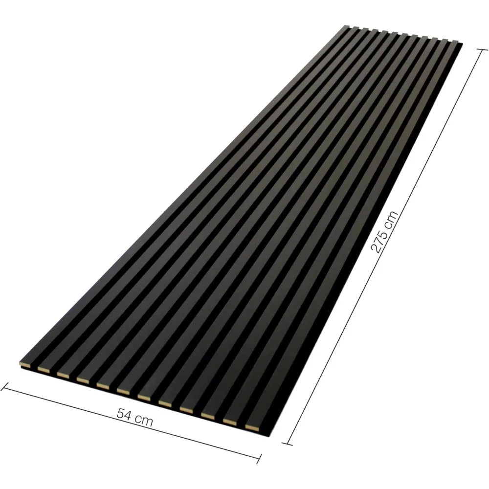 sternenwolke™ Akustikpaneele 1,485m² - 275cm x 54cm* set - 2 Stück 275cm x 27cm | Schwarz 905 | Wandverkleidung