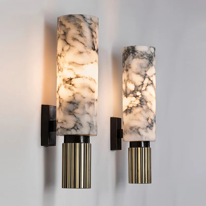 sternenwolke™ "Van der Valk" Wandleuchten Messing+Marmor