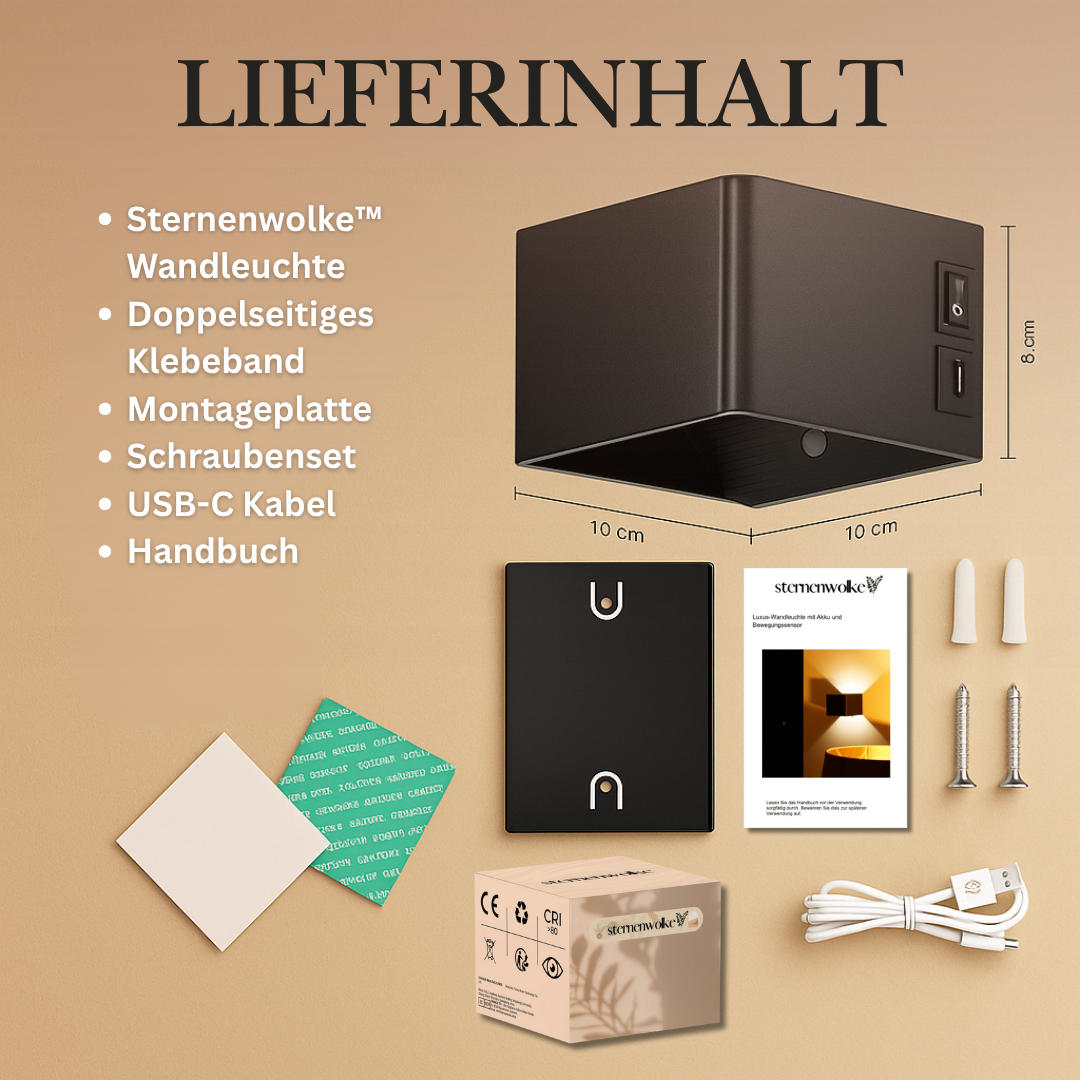 sternenwolke™ Drathlos Luxus Wandleuchte | 60 Tage Version