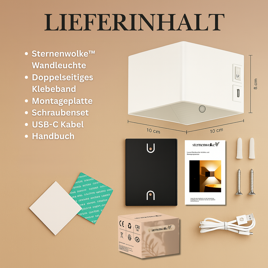sternenwolke™ Drathlos Luxus Wandleuchte | 60 Tage Version