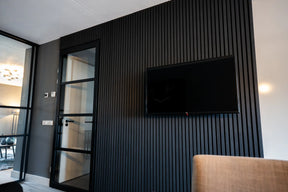 sternenwolke™ Akustikpaneele 1,485m² - 275cm x 54cm* set - 2 Stück 275cm x 27cm | Schwarz 905 | Wandverkleidung