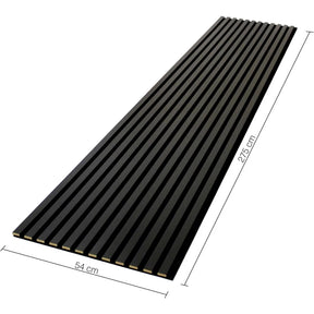 sternenwolke™ Akustikpaneele 1,485m² - 275cm x 54cm* set - 2 Stück 275cm x 27cm | Schwarz 905 | Wandverkleidung